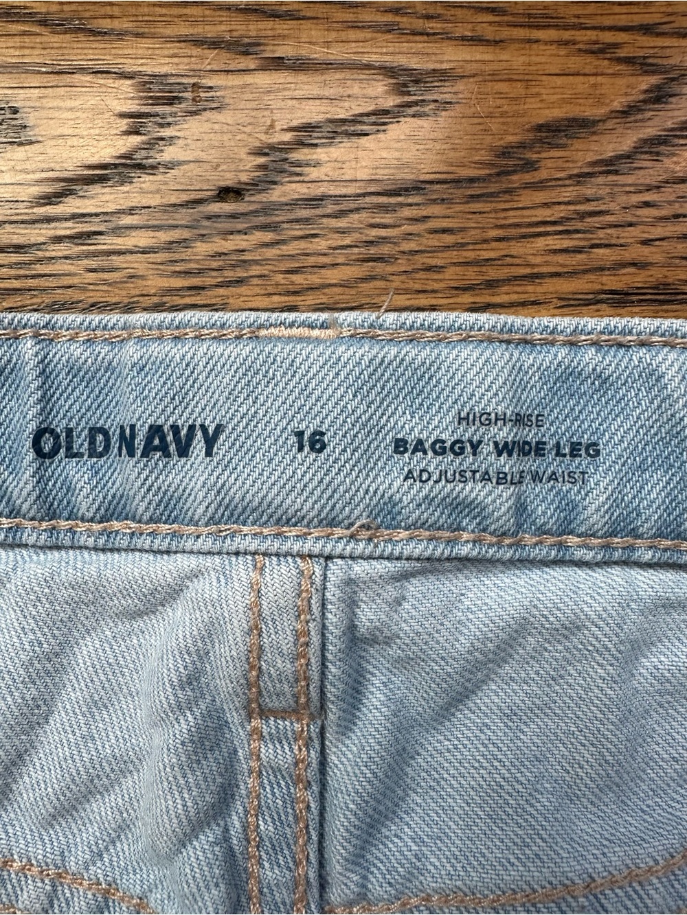 Old Navy Light Blue Wide-Leg Button-Front girls Jeans - Picture 5 of 7